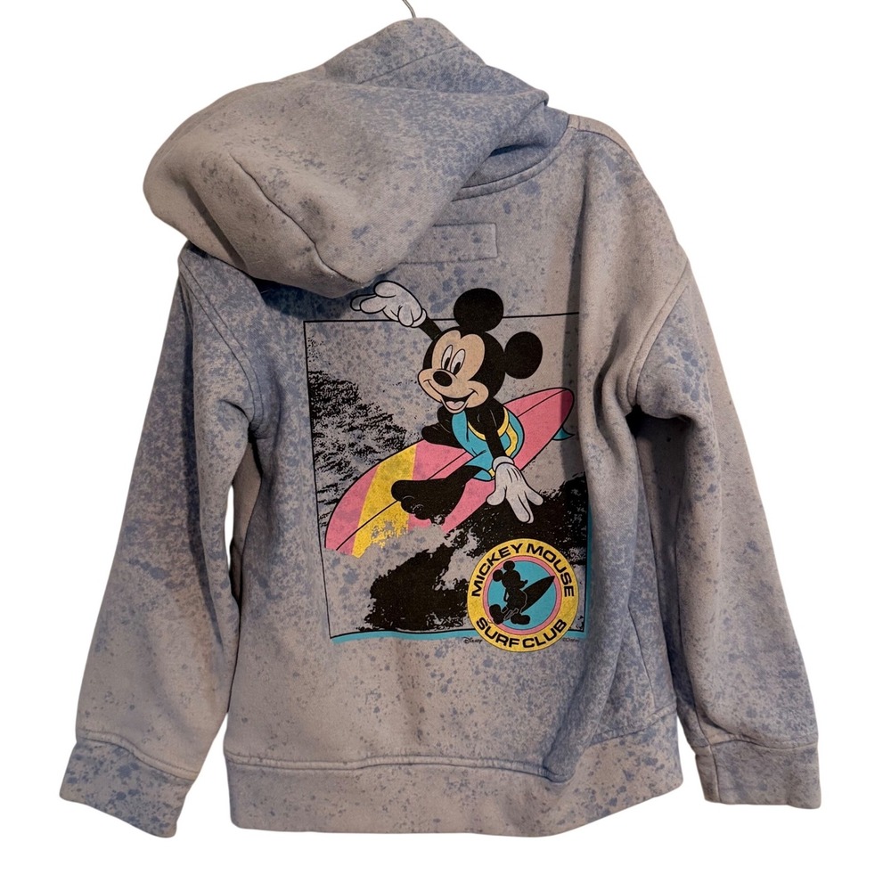 Abercrombie Kids Disney Mickey Mouse Surf Club Hoodie Acid Wash Pullover 7/8